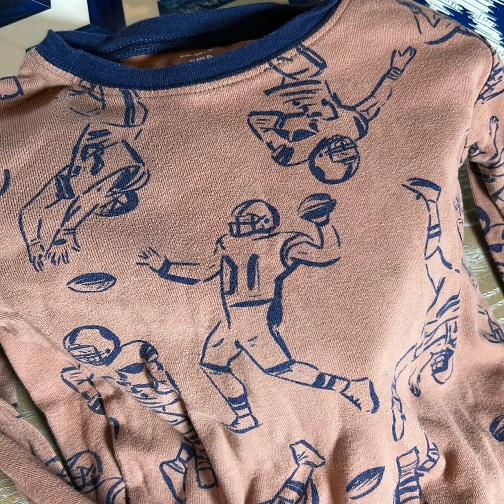 Little Boy Carter’s Snug Soft & Comfy Fall Football Pajama Set